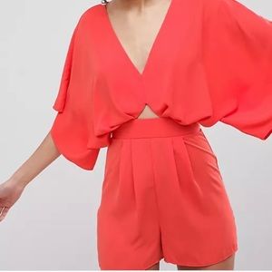 ASOS coral pink romper size 2 NWOT.